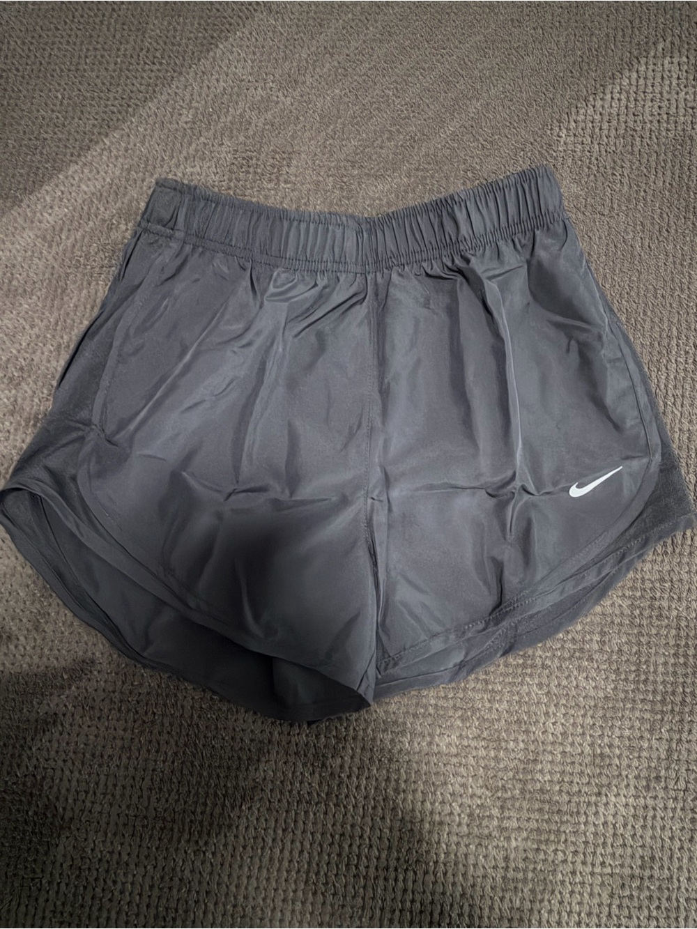 Nike Women's Black Athletic Running Shorts with White Swoosh